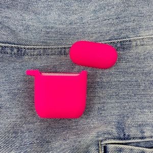 Hot Pink Matte Hard Cover Airpods Case